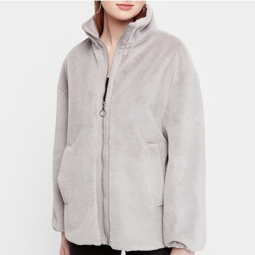 Express Faux Fur Front ZIP Coat